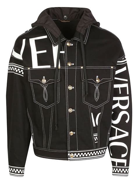 canvas jacket versace|versace black denim jacket.